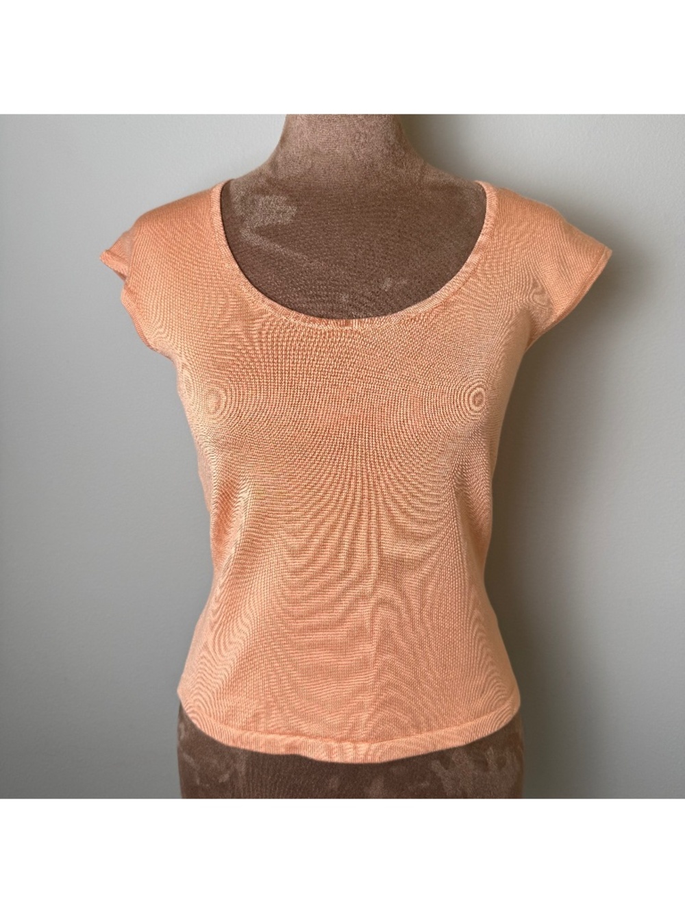 NWT Vintage The Limited Silk Blend Sweater Womens Small Orange Scoop Neck Y2K